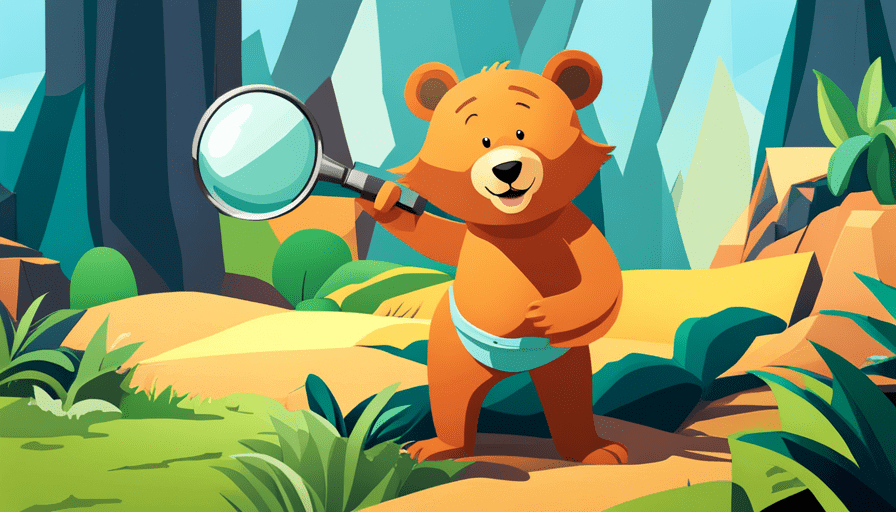 An image showing a cheerful Super Bear character holding a magnifying glass, inspecting a glitch-free game level with smooth animations, enhanced graphics, and improved controls