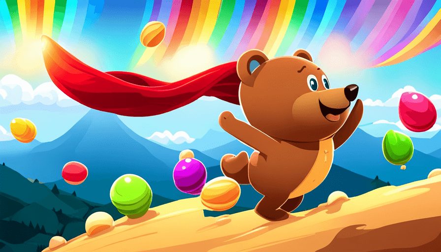 An image showcasing the evolution of Super Bear Adventure's latest version, featuring vibrant backgrounds, smoother animations, and an array of new levels and power-ups