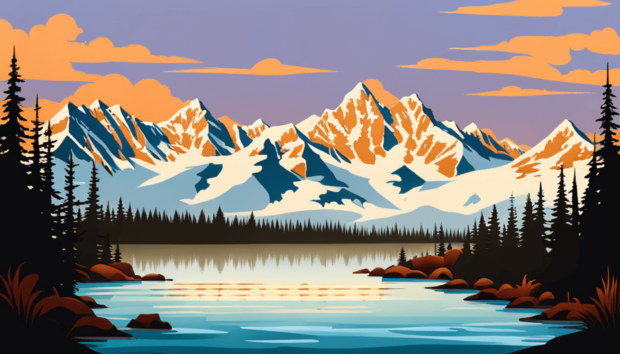 An image showcasing a vibrant collage of snow-capped mountains, adorned with a multitude of unique bear silhouettes