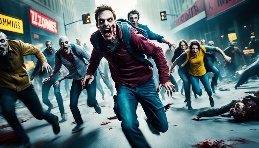 Zombie Tsunami Game Infecting Humans and Power-Ups